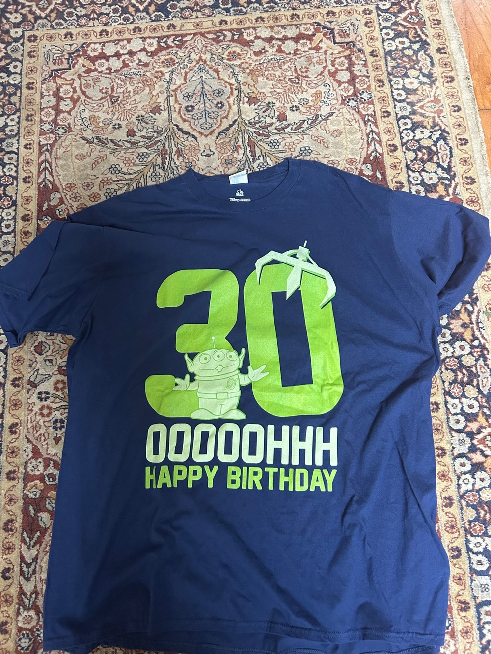 Men Navy Blue Graphic '30 OOOOHHH Happy Birthday' Short Sleeve Tee